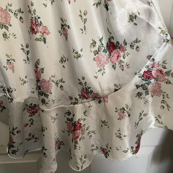 VTG Victorias Secret‎ Gold Label Floral Satin Slip Dress Size L Nightie Romantic - Picture 5 of 7